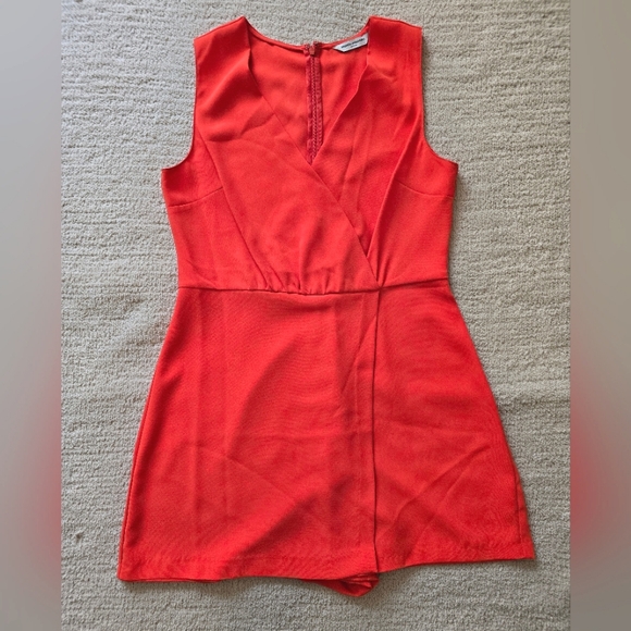 🔥 Amanda Uprichard Bold Orange Romper Sz L | Brunch, Resort, Vacay - Picture 9 of 12